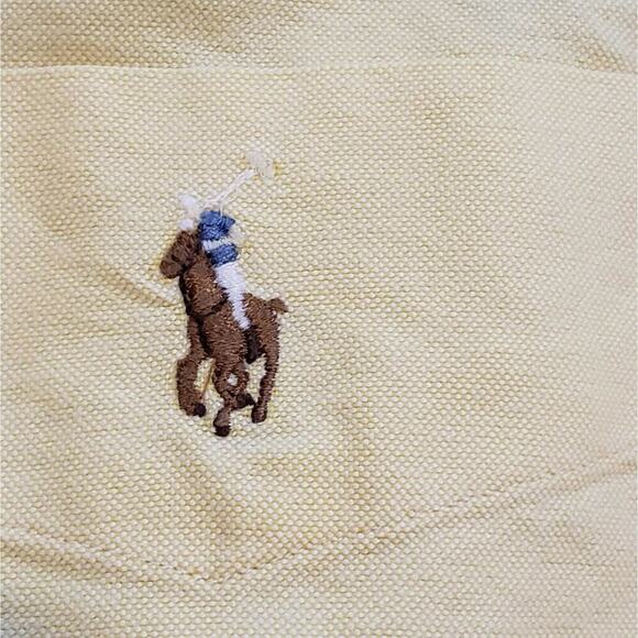 Polo Ralph Lauren Shirt Oxford Solid Yellow Button Down LS Mens Large Oversized - Picture 4 of 8